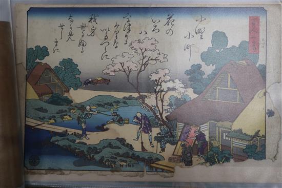A group of assorted Japanese woodblock prints, unframed